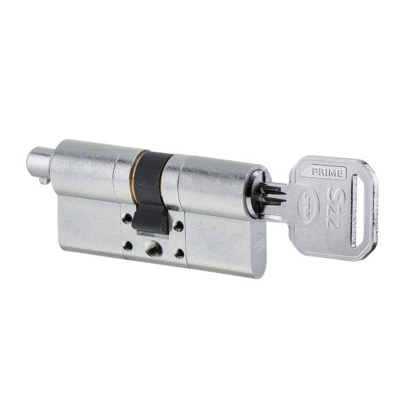 S22 modular cylinder with knob connector P35-35mm, 1+5 keys, satin nickel
