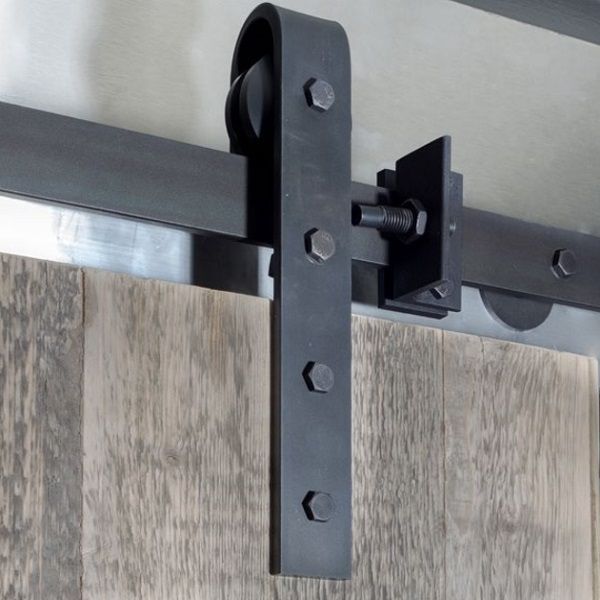 MWE SB.0001 fitting set for wooden sliding doors up to 1000mm, steel black burnished S235JR