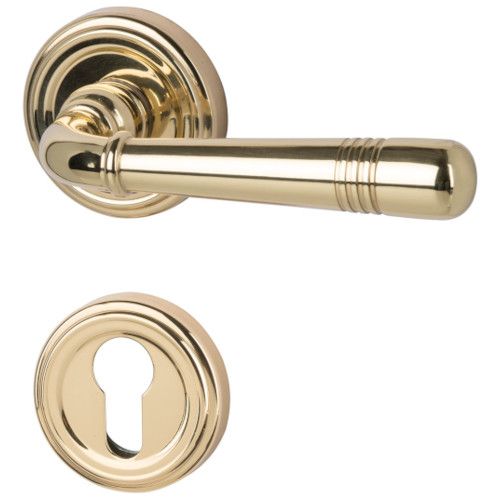 SCARLET-R handle set with roses PZ BK3, brass polished