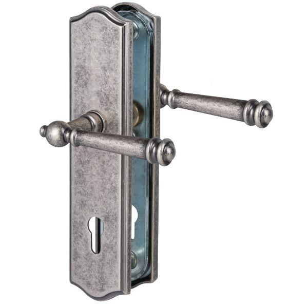 SICURA MOUNT plokštelė lauko durims su rankena/ rankena PZ72, antikvarinis geležies atspalvis