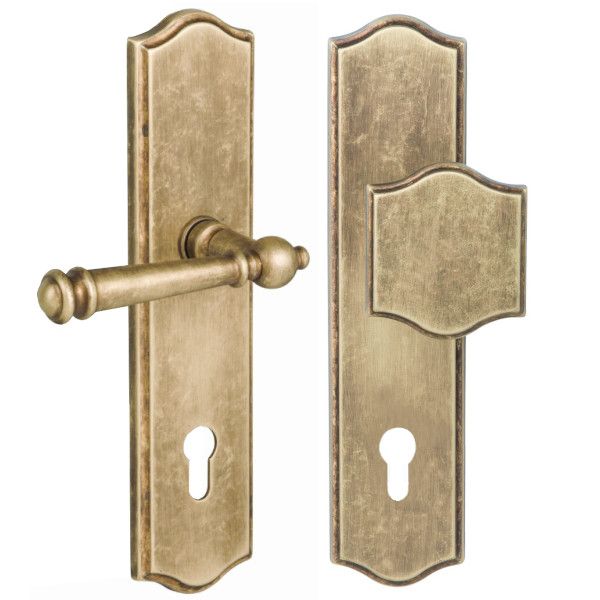 SICURA MOUNT plokštelė lauko durims su rankena/ burbulu, PZ92, žalvaris antikvarinė bronza