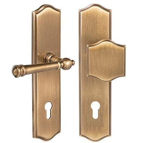 SICURA MOUNT plokštelės rinkinys lauko durims su rankenos burbulu PZ92, rudas žalvaris