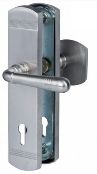 SICURA SCARLET Lauko durų rankenos rinkinys su burbulu be cilindrinio disko, PZ72, žalvaris matinis su nerūdijančio plieno danga