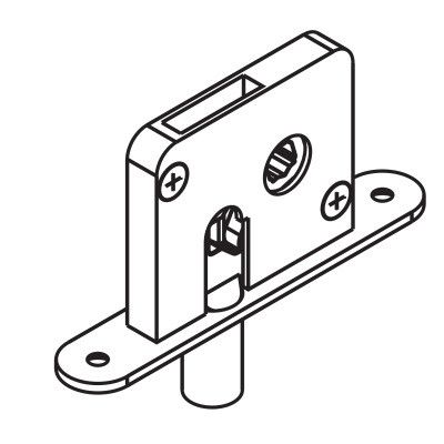 HAWA 10726 Deadbolt lock with deadbolt 13 mm, galvanized steel