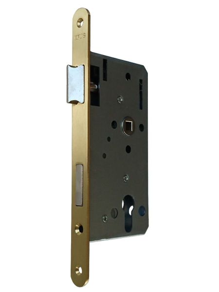 Mortise lock 115-1/2-PZ 55/72-20, brass matt