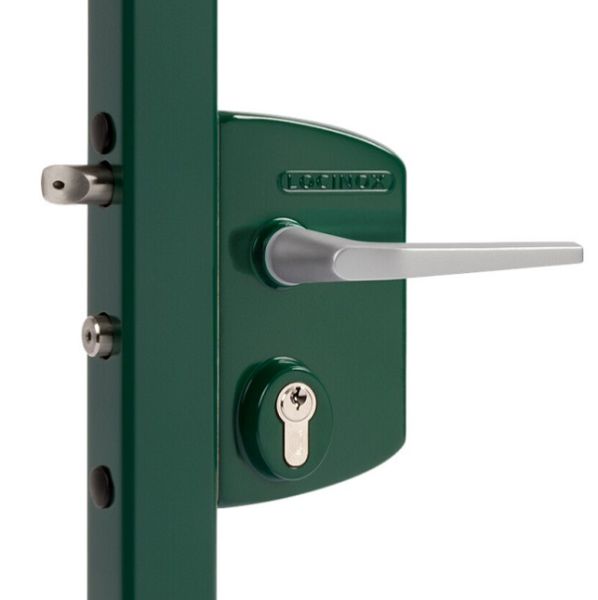 Gate lock for recatangular profiles 40-60mm, green RAL 6005