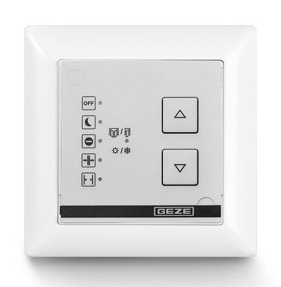 GEZE program switch TPS free access, LED display, 55 x 55 mm, white