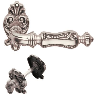 SOLEIL handle set with roses 015 WC 225NT, aged silver