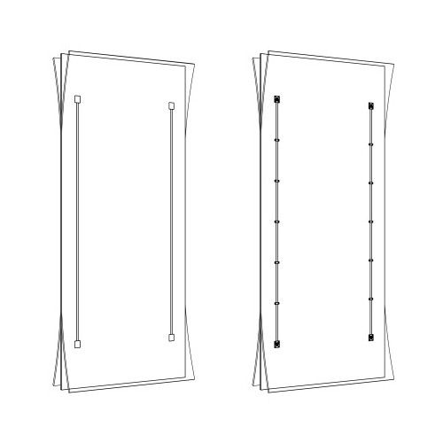 HAWA įtempimo komplektas varčiai 2040-2600 mm, trumpinamas iki 1215-2240 mm, juodas anodizuotas aliuminis