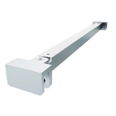 SQUARE stabilisation rod glass/glass 90°, 1200 mm, bright chrome-plated