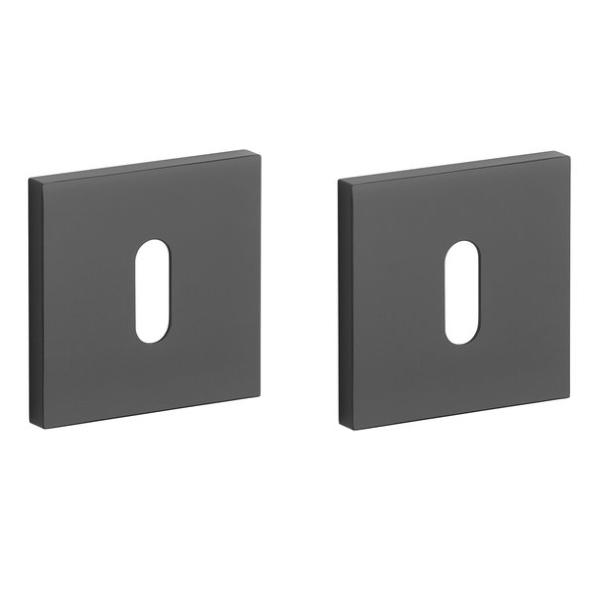 BB kvadratinės rozetės 53x53mm, storis 7mm, juoda