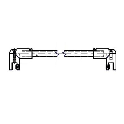 Stabilisation rod glass/glass 90°, 1240 mm, bright chrome-plated