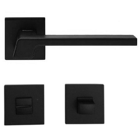 STREAM ZINCRAL rankenos rinkinys su rozetėmis 088 grt.WC 234NT, matinės juodos spalvos