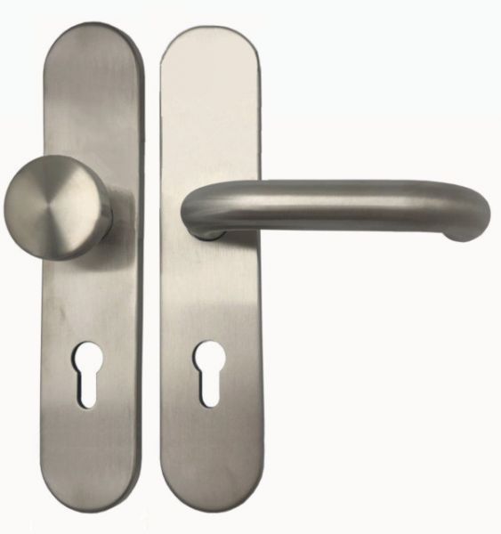 TARGA/L-103 FS rankenų / plokštelių komplektas su rankenėle K7 ugniai atsparioms durims, PZ 9/72, nerūdijantis plienas