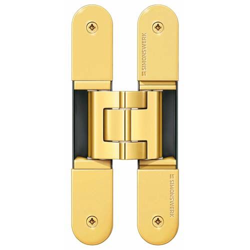TECTUS TE 340 3D concealed hinge, brass coloured