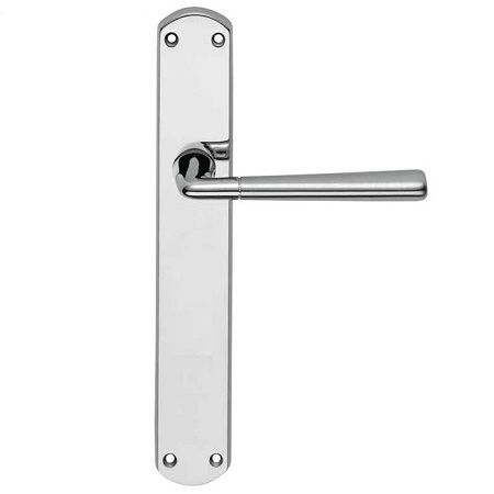 TESS handle set with backplates BAC, matt chrome / polished chrome