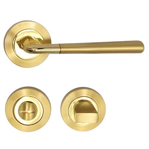 TESS handle/rose 102 set.WC 233NT, brass satin/polished