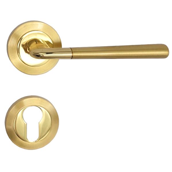 TESS handle/rose 102 set.PZ, brass satin/polished