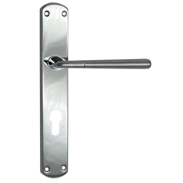 TESS handle set with backplates PZ/72mm, matt chrome / polished chrome