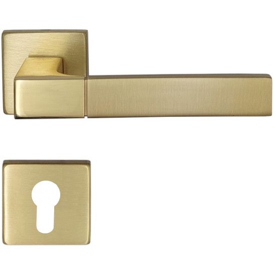 THAIS handle set with roses 088 PZ, brass satin/polished