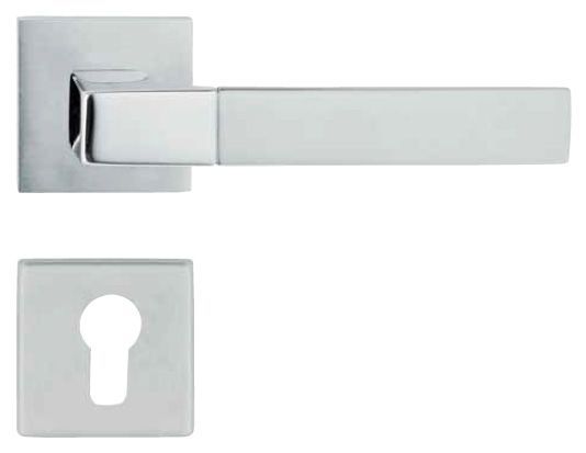 THAIS handle set with roses 088 PZ, satin chrome+ polished