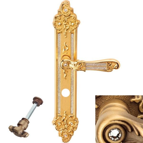 TIFFANY MESH handle set with backplates WC 225NT, patine matt