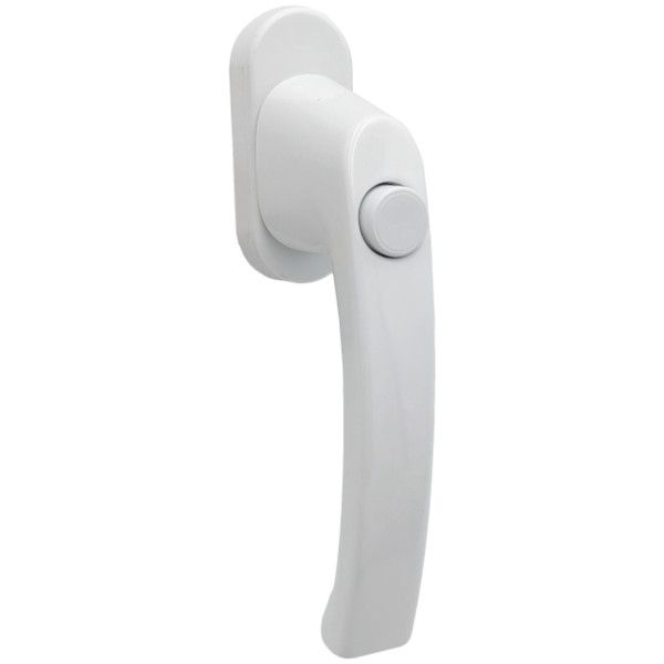 Locking window handle GLOBE with button, 35/10, white