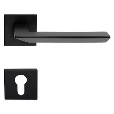 TRIO ZINCRAL rankenos rinkinys su rozetėmis 024 grt. PZ, matinės juodos spalvos