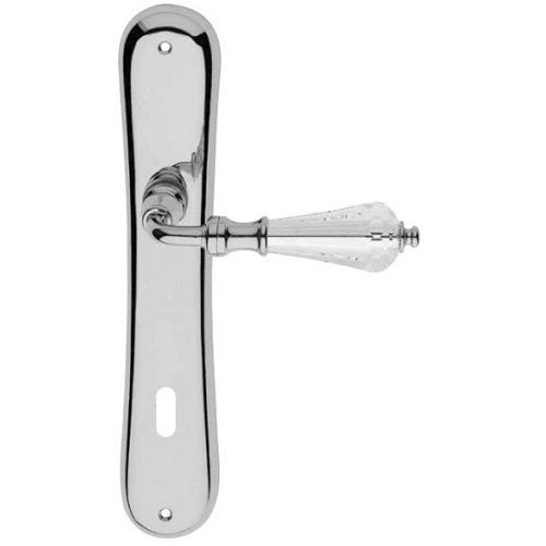 VERONICA handle/backplate set BB, polished chrome+crystal