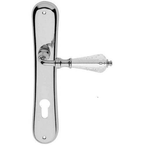 VERONICA handle/backplate set PZ, polished chrome+crystal