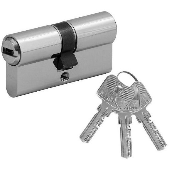 Profile cylinder 3600 B 40-45, brass nickel-plated