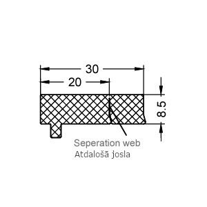 TD 8/30-20 sealing for threshold ZERO, black