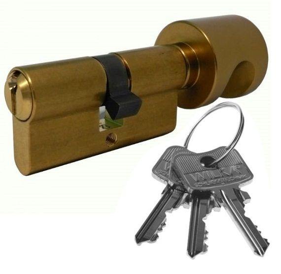 Profile cylinder with knob P50-70, brass